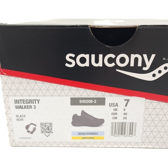 Saucony Integrity Walker 3 Men's Black Sneakers Shoes FormFit Size 7 Wide - Picture 6 of 9